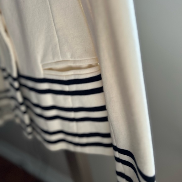 EUC Ivory J. Crew blazer with navy stripes - size xxs. - Picture 2 of 5